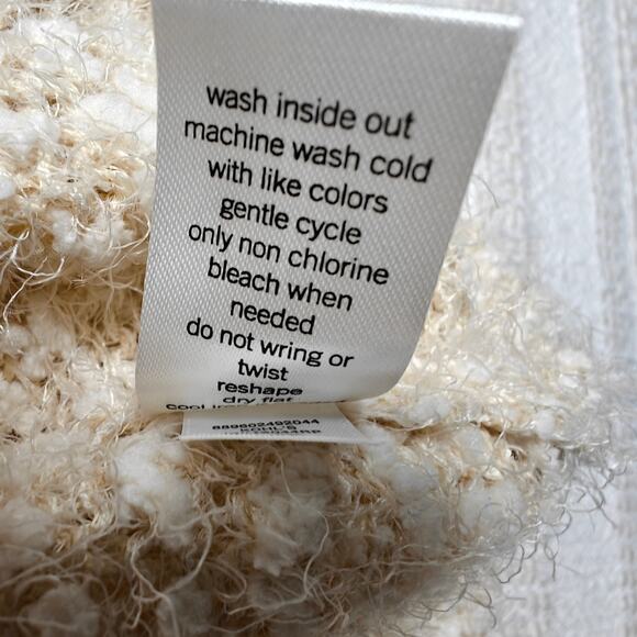 SO Beige Fuzzy Knit Sweater Long Sleeve Soft Pullover Size S - Picture 7 of 8